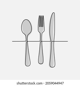 Spoon oneline continuous line art