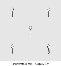 conjunto de iconos de contorno de cuchara ilustración vectorial aislada