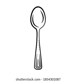 Spoon Outline Printable Vector Illustration