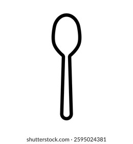Spoon outlined icon isolated on white background. Cutlery and kitchenware vector illustrations.