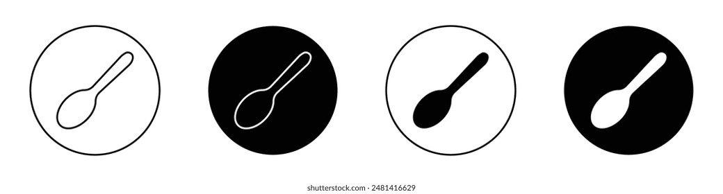 Spoon outlined icon vector collection.