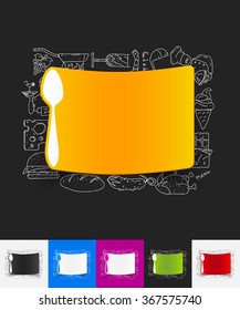 spoon paper sticker with hand drawn elements