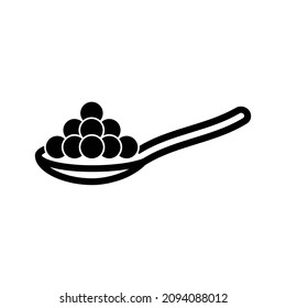 Spoon with Pearl, Vector and Illustration.