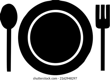 spoon and plate cutlery vector design