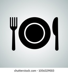 Spoon Plate Fork Vector Icon Cutlery Stock Vector (Royalty Free ...