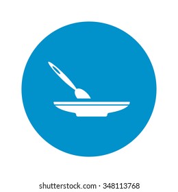 Spoon and plate icon. 