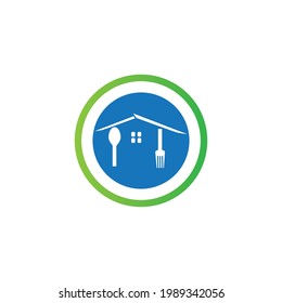Spoon and plate icon Logo template vector illustration design
