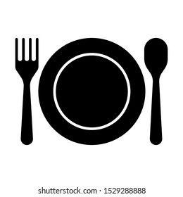 spoon and plate table etiquette icon vector
