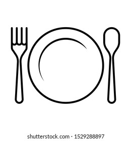 spoon and plate table etiquette icon vector