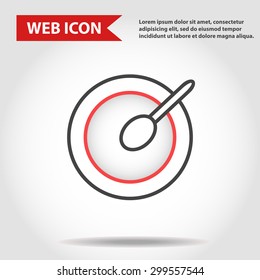 Spoon and plate, web icon, vector.