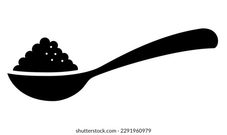 Spoon with porridge vector flat illustration, healthy breakfast icon isolated on white background