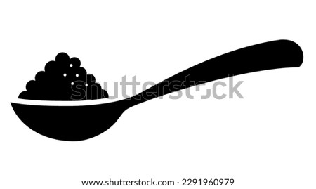 Spoon with porridge vector flat illustration, healthy breakfast icon isolated on white background