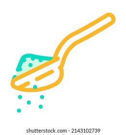 spoon with powder color icon vector. spoon with powder sign. isolated symbol illustration