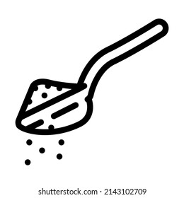 spoon with powder line icon vector. spoon with powder sign. isolated contour symbol black illustration