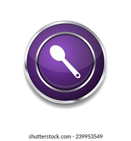 Spoon Purple Vector Icon Button