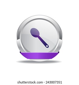 Spoon Purple Vector Icon Button