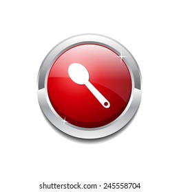 Spoon Red Vector Icon Button