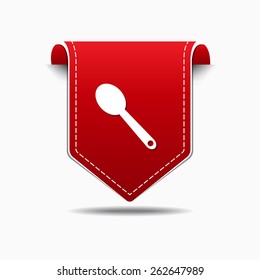 Spoon Red Vector Icon Design
