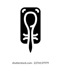 Löffel ruhen Haus-Glyph-Symbol Vektorgrafik. Löffel ruhen Haus-Innenschild. einzelne Symbolillustration