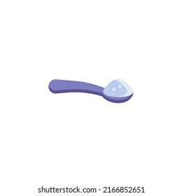 Spoon with salt flat icon, vector sign, Seasoning spoon colorful pictogram isolated on white. Symbol, logo illustration. Flat style design