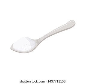 spoon with salt vector illustration