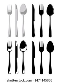 spoon or set kitchen icon vector