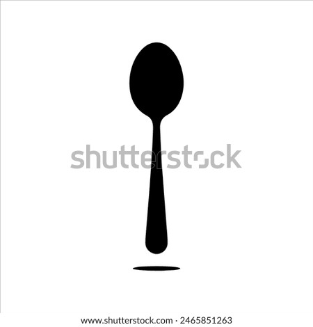 Spoon with shadow silhouette isolated on white background. Spoon icon vector illustration design. 