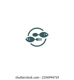 Spoon Shape Fish Creative Design Logo