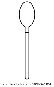 The spoon. Sign, emblem, symbol. Linear, contour drawing. Vector. White background. It is used in manufacturing, medicine and food, as well as in web design.