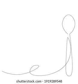 Dibujo de línea de silueta de cuchara, ilustración vectorial