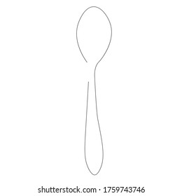 Spoon silhouette on white background, vector illustration 