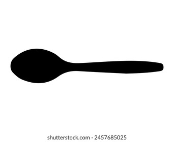 Spoon silhouette vector art white background