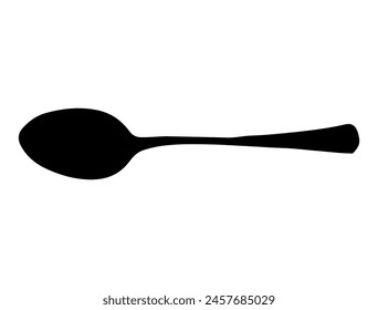 Spoon silhouette vector art white background