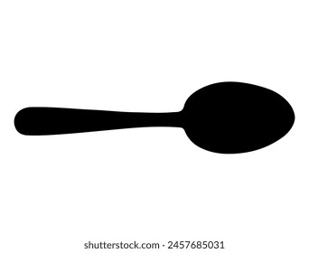 Spoon silhouette vector art white background