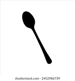 Spoon silhouette vector illustration isolated on white background