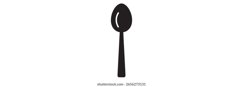 Löffel Silhouette, Vektorsymbol einzeln auf weißem Hintergrund