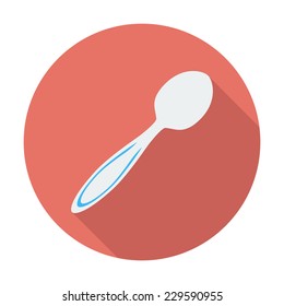 Spoon. Single flat color icon. Vector illustration.