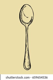 Spoon sketch. vector illustration