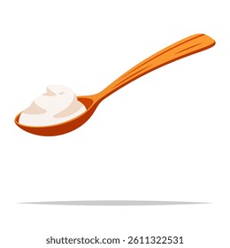Cuchara de Vector de crema agria ilustración aislada
