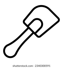Vector de contorno de icono de espátula de cuchara. Cocina de cocina. Parrilla de barbacoa