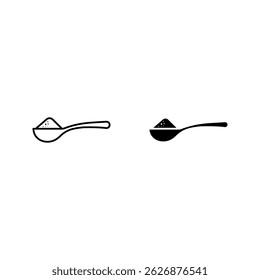 spoon with sugar icon set color editable on white background
