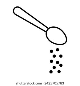 Löffel von Zucker-Ikone Vektor. Zucker Illustration Zeichen. Süßes Symbol oder Logo.