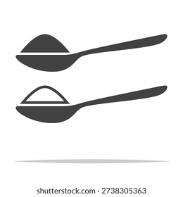 Spoon with sugar icon vector isolated illustration