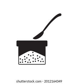 Löffel mit Zuckersymbolen für Vektorelemente für Infografiken