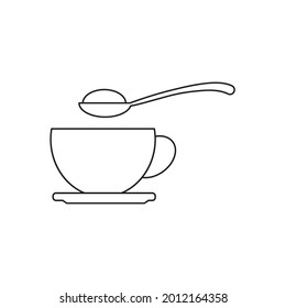 Spoon with sugar icons symbol vector elements for infographic web