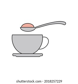 Spoon with sugar icons symbol vector elements for infographic web