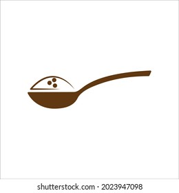 Löffel mit Zuckersymbolen für Vektorelemente für Infografiken
