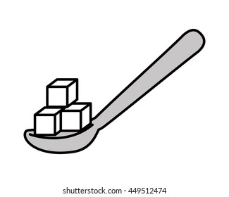 spoon with sugar isolated icon design, vector illustration  graphic 