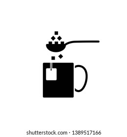 spoon, sugar, mug icon template 