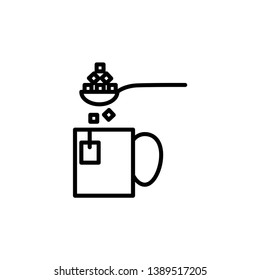 spoon, sugar, mug icon template 